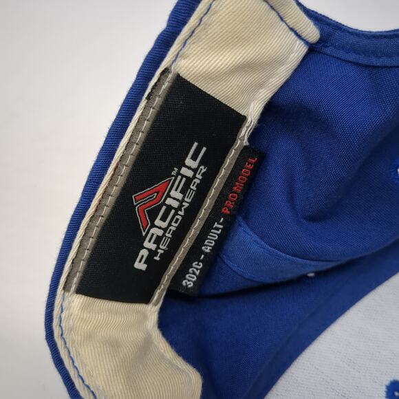 W Logo Strapback Baseball Cap Blue OS Adjustable Embroidered Pacific Headwear - Picture 9 of 10